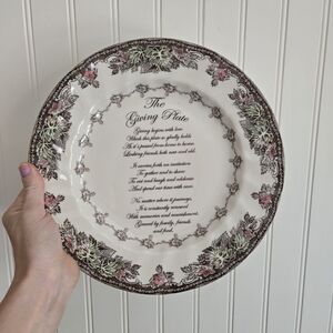 The Giving Plate By Johnson Bros Friendly Village England 1883 - Floral Design